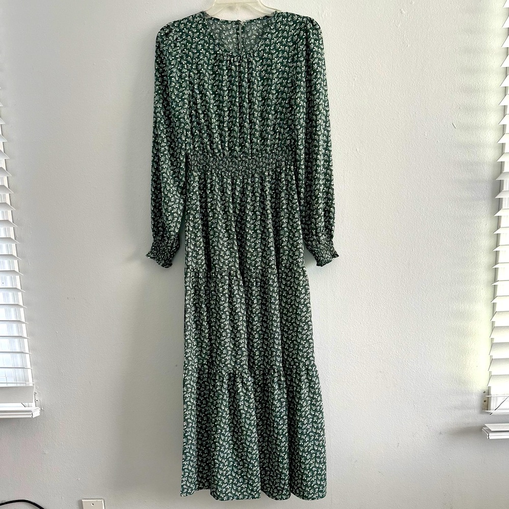 Green Floral Maxi Dress